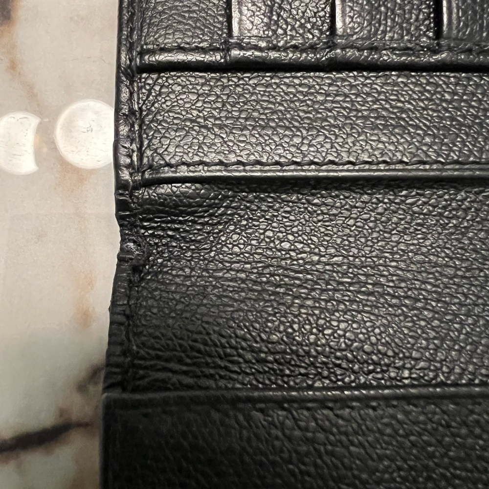 Preloved CHANEL Grained Calf Skin CoCo Button Long Wallet Purse - Black - Picture 6 of 11